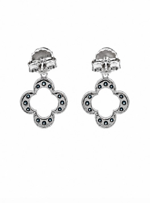 0.46 Ctw Blue Lab Grown Diamond Earring in 925 Two Tone