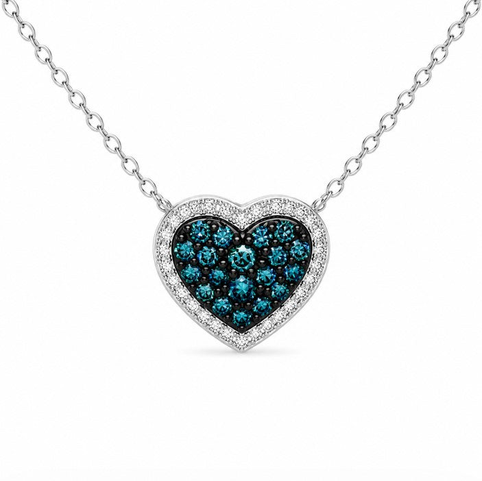 0.91 Ctw Lab Grown Diamond Necklace in 925 Two Tone