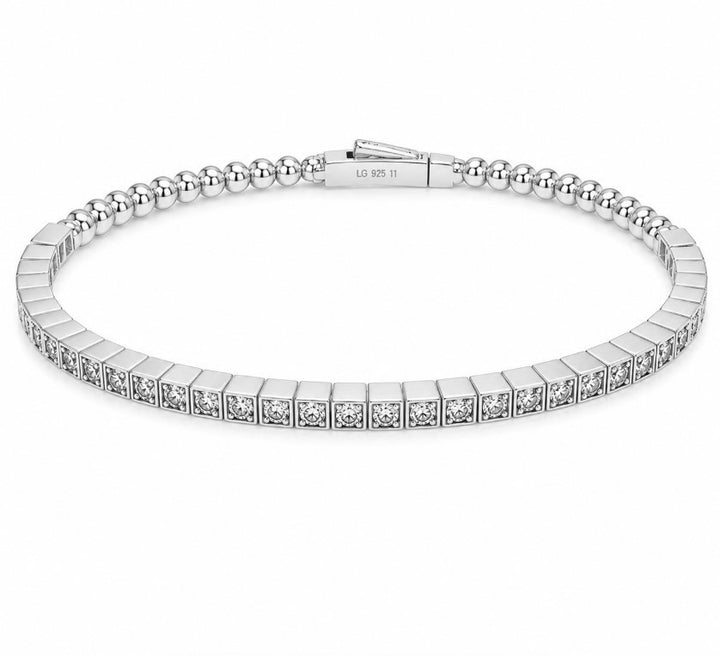 1.32 Ctw Lab Grown Diamond Flex Bangle in 925 Platinum Plated