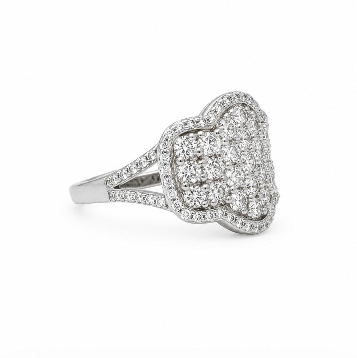 2.07 Ctw Lab Grown Diamond Ring in 925 Platinum Plated