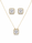 4.04 DEW Moissanite Earring-Necklace Set in 925 Yellow Gold Plated