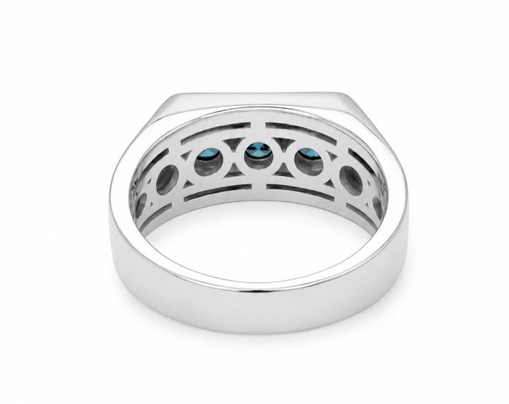 0.91 Ctw Blue Lab Grown Diamond Ring in 925 Platinum Plated