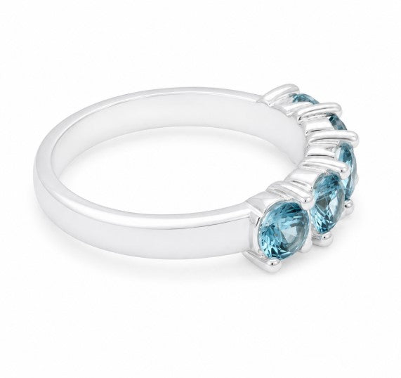 1.48 Ctw Blue Lab Grown Diamond Ring in 925 Platinum Plated