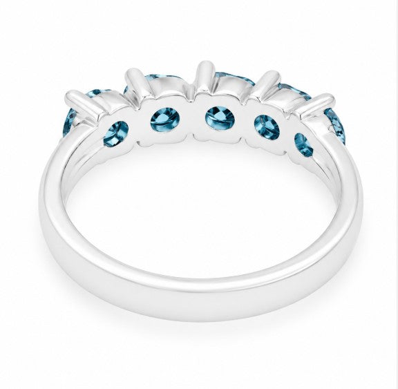 1.48 Ctw Blue Lab Grown Diamond Ring in 925 Platinum Plated