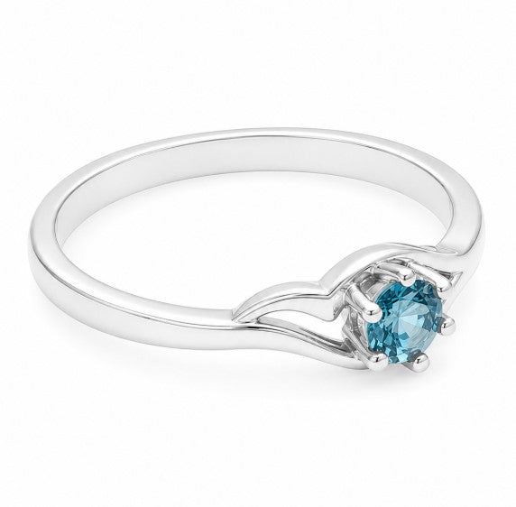 0.33 Ctw Blue Lab Grown Diamond Ring in 925 Platinum Plated