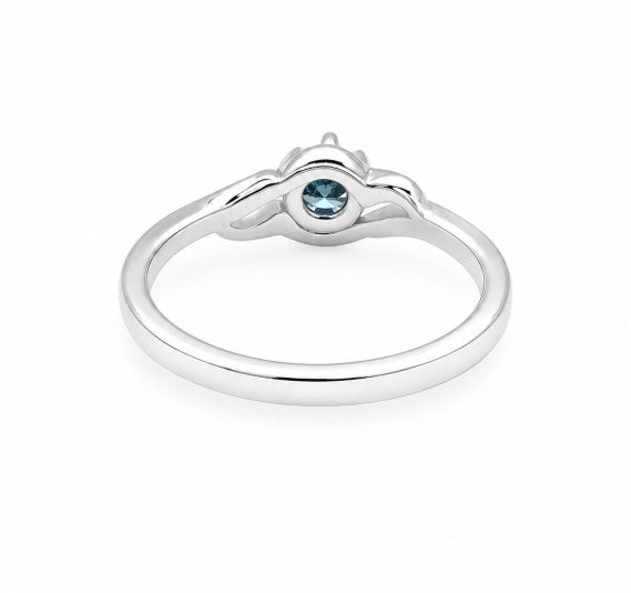 0.33 Ctw Blue Lab Grown Diamond Ring in 925 Platinum Plated