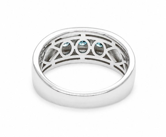 1.03 Ctw Blue Lab Grown Diamond Ring in 925 Platinum Plated