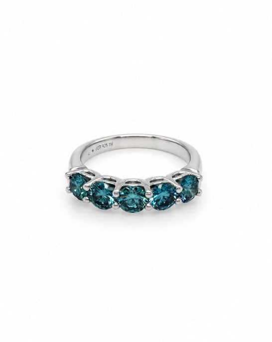 1.70 Ctw Blue Lab Grown Diamond Ring in 925 Platinum Plated