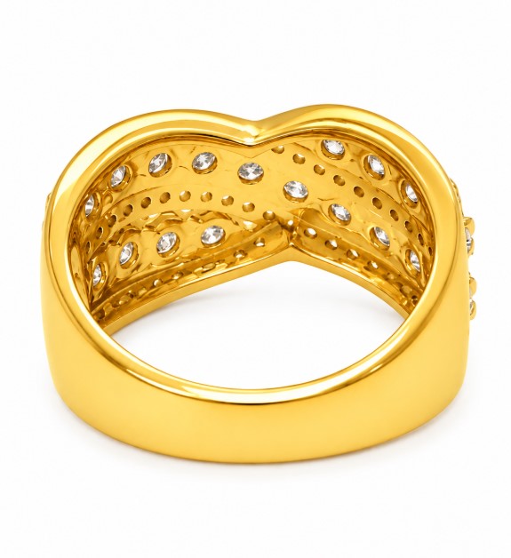 2.02 Ctw Lab Grown Diamond Ring in 925 Yellow Gold Plated