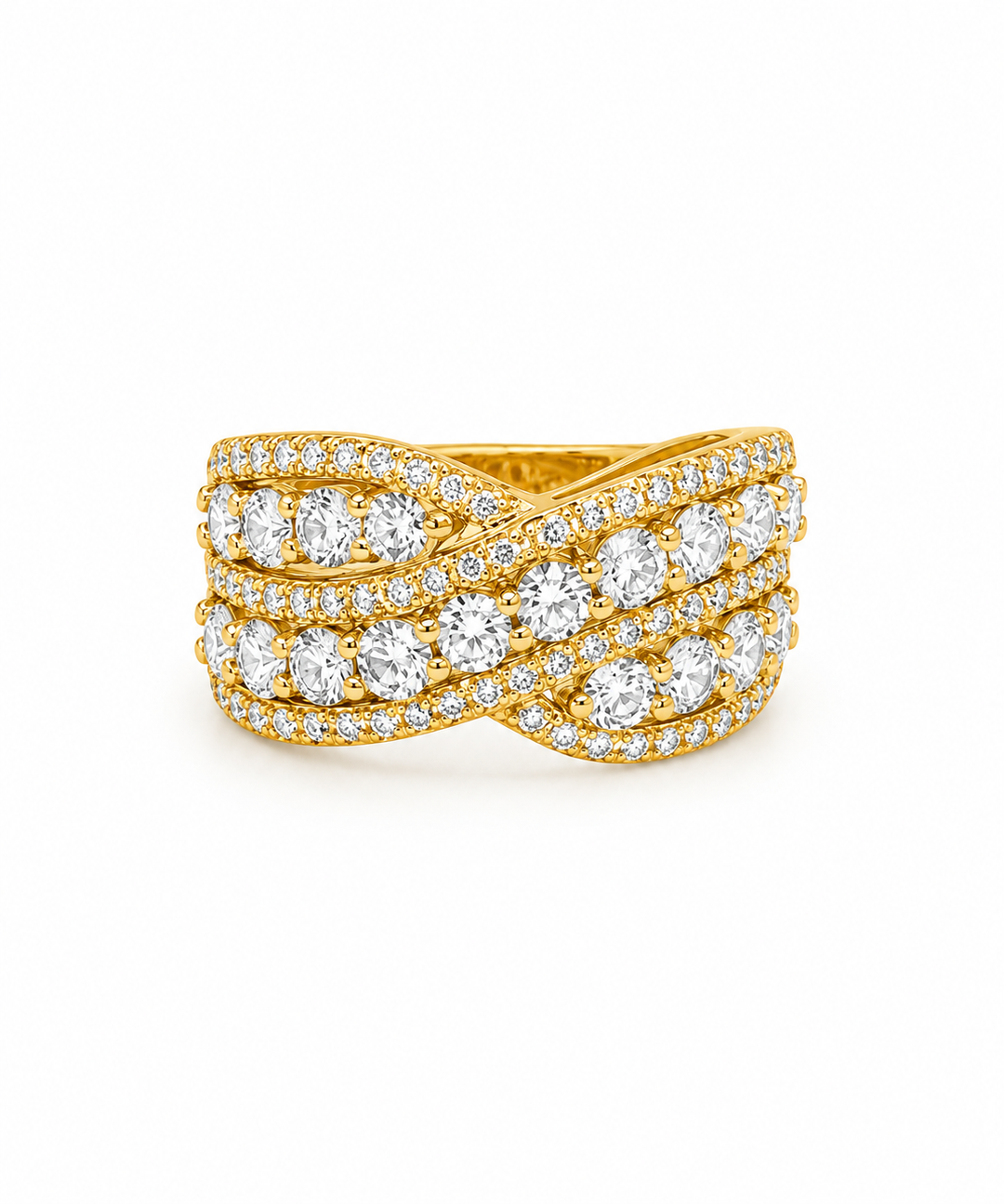 2.02 Ctw Lab Grown Diamond Ring in 925 Yellow Gold Plated