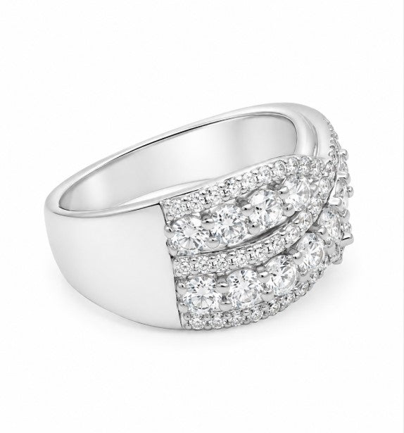 2.02 Ctw Lab Grown Diamond Ring in 925 Platinum Plated