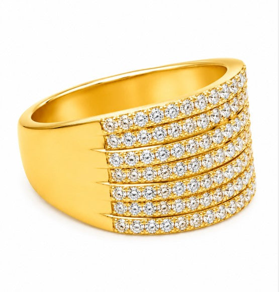1.49 Ctw Lab Grown Diamond Ring in 925 Yellow Gold Plated