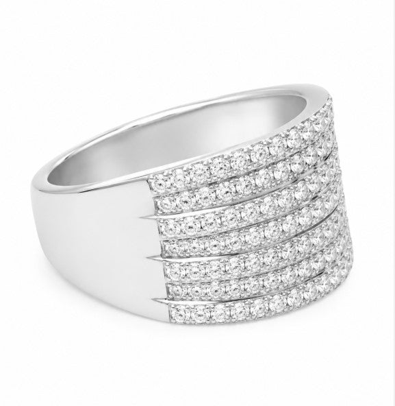 1.49 Ctw Lab Grown Diamond Ring in 925 Platinum Plated