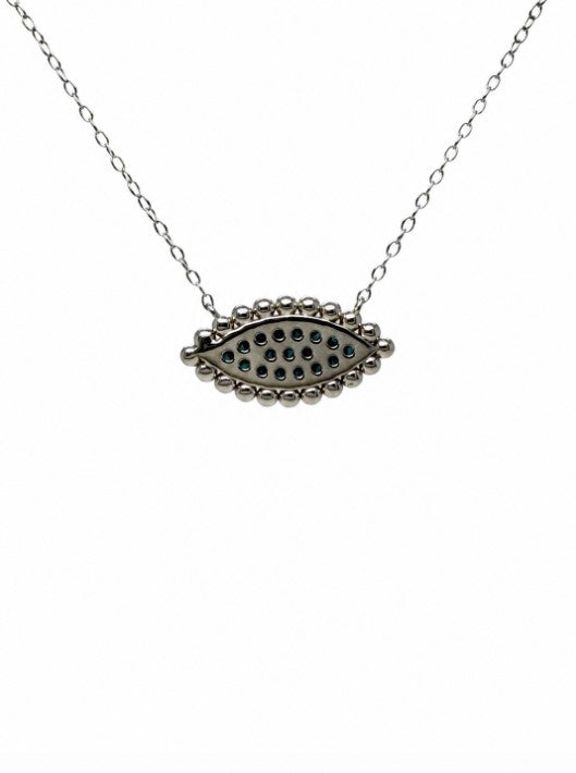 0.30 Ctw Blue Lab Grown Diamond Necklace in 925 Two Tone