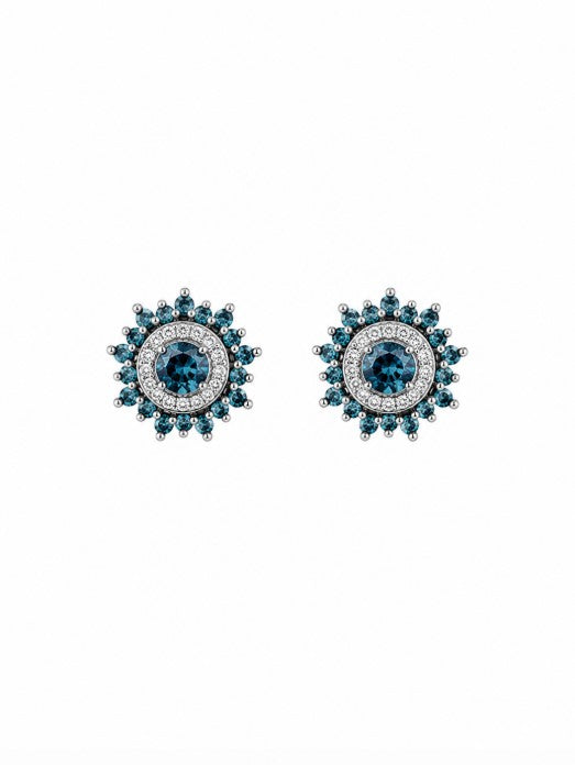 1.05 Ctw Lab Grown Diamond Earring in 925 Two Tone