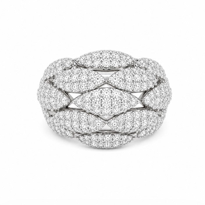 3.04 Ctw Lab Grown Diamond Ring in 925 Platinum Plated