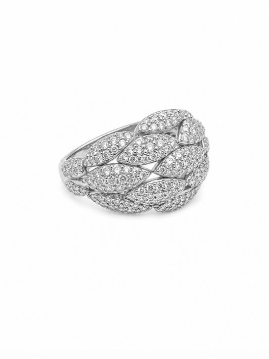 3.04 Ctw Lab Grown Diamond Ring in 925 Platinum Plated