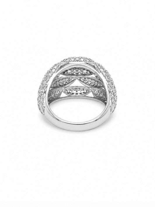 3.04 Ctw Lab Grown Diamond Ring in 925 Platinum Plated