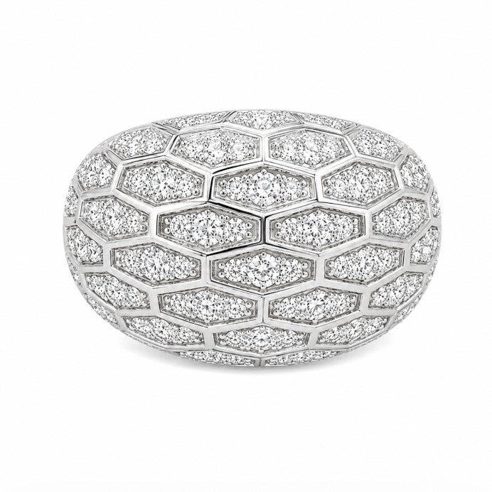 1.37 Ctw Lab Grown Diamond Ring in 925 Platinum Plated