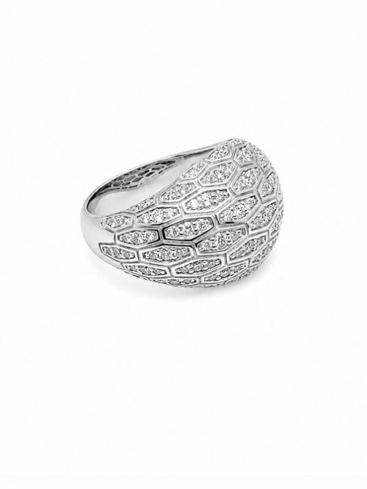 1.37 Ctw Lab Grown Diamond Ring in 925 Platinum Plated