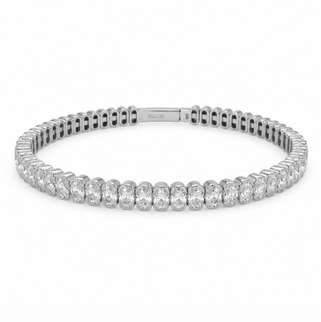6.88 DEW Moissanite Bangle in 925 Platinum Plated