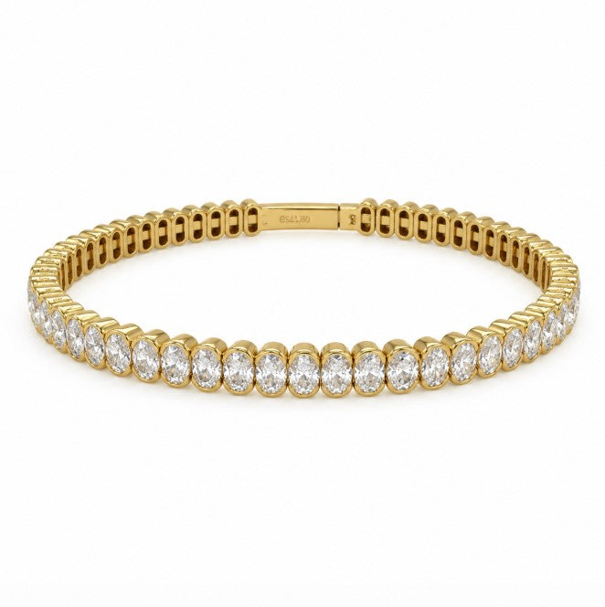 6.88 DEW Moissanite Bangle in 925 Yellow Gold Plated