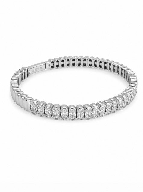 6.88 DEW Moissanite Flex Bangle in 925 Platinum Plated