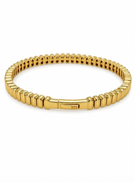 6.88 DEW Moissanite Flex Bangle in 925 Yellow Gold Plated