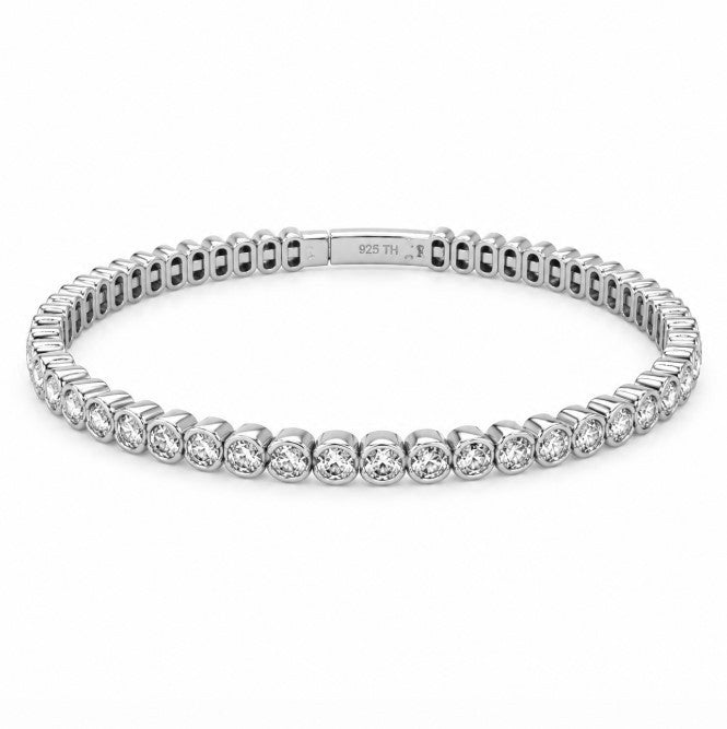 3.12 DEW Moissanite Bangle in 925 Platinum Plated