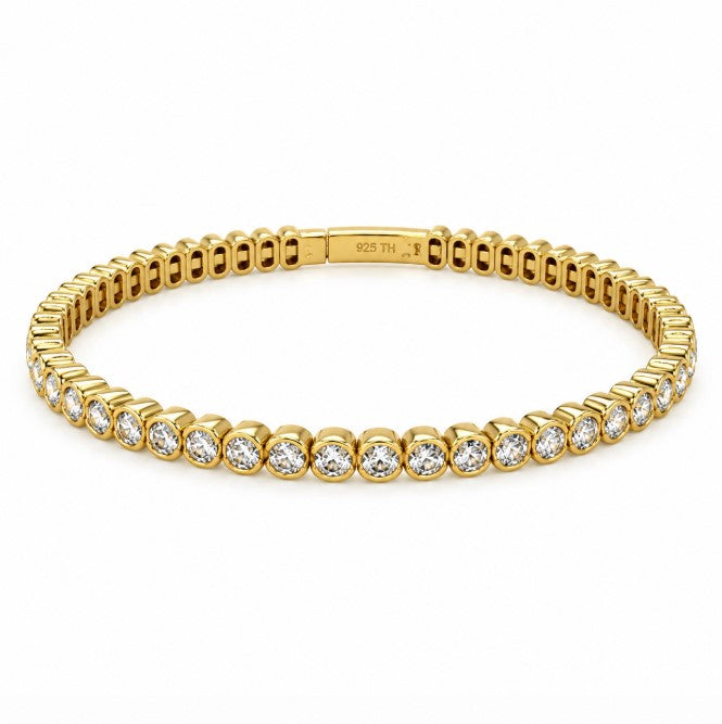 3.12 DEW Moissanite Bangle in 925 Yellow Gold Plated