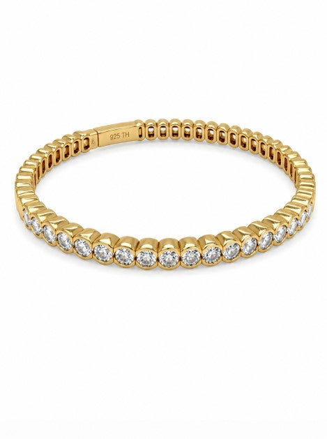 3.12 DEW Moissanite Flex Bangle in 925 Yellow Gold Plated