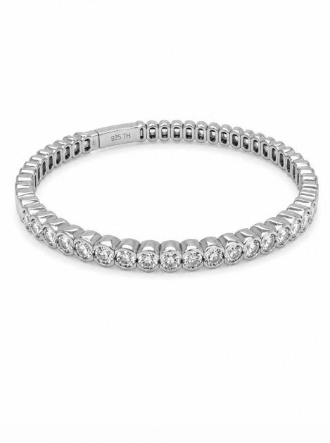 3.12 DEW Moissanite Flex Bangle in 925 Platinum Plated