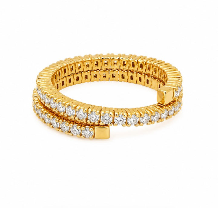 2.05 Ctw Lab Grown Diamond Flexi Ring in 925 Yellow Gold Plated