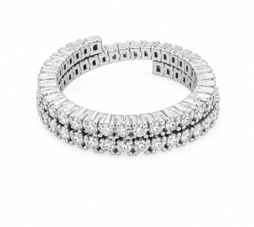 2.05 Ctw Lab Grown Diamond Flexi Ring in 925 Platinum Plated