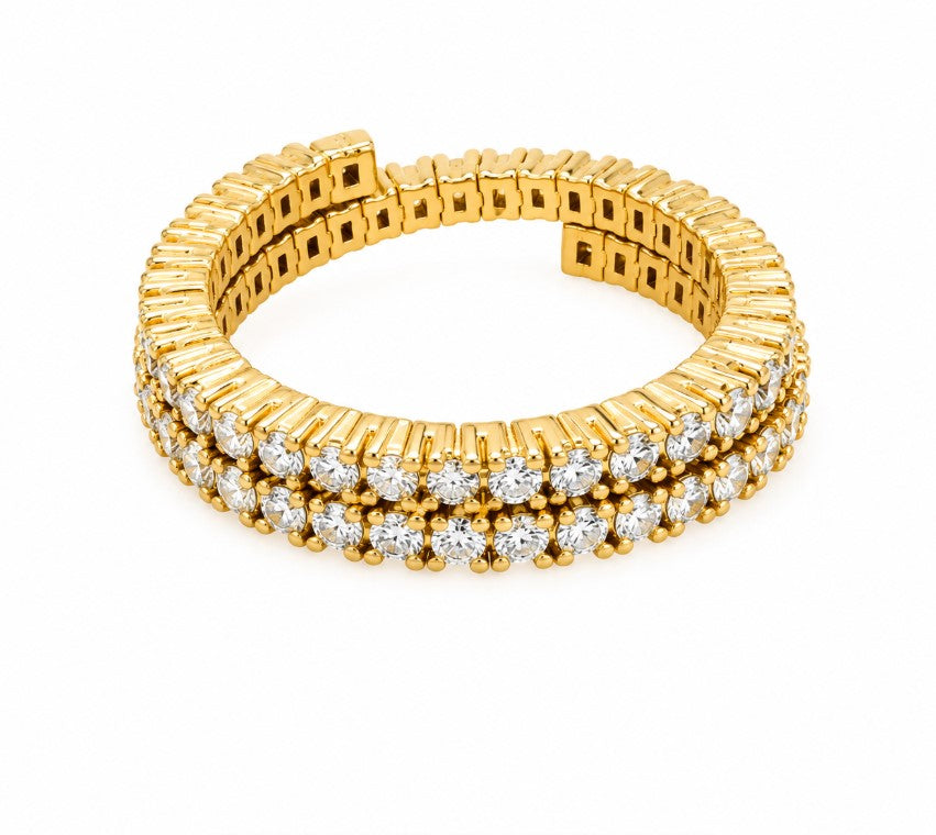 2.05 Ctw Lab Grown Diamond Flexi Ring in 925 Yellow Gold Plated