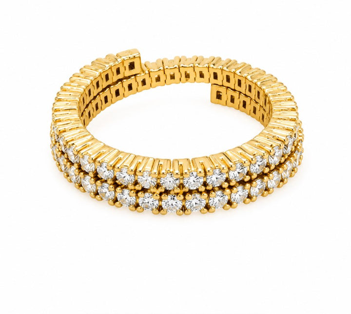 2.05 Ctw Lab Grown Diamond Flexi Ring in 925 Yellow Gold Plated