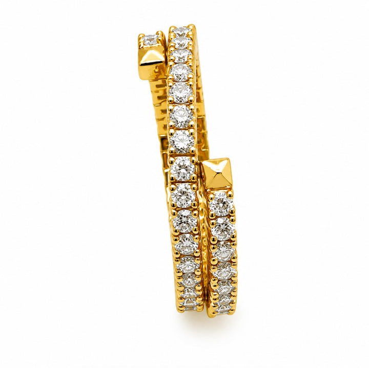 2.05 Ctw Lab Grown Diamond Flexi Ring in 925 Yellow Gold Plated