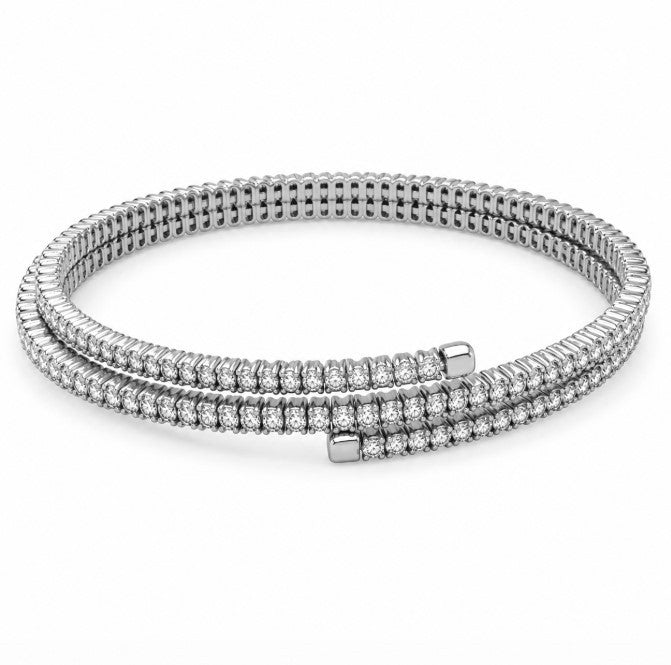 14.57 DEW Moissanite Bangle in 925 Platinum Plated