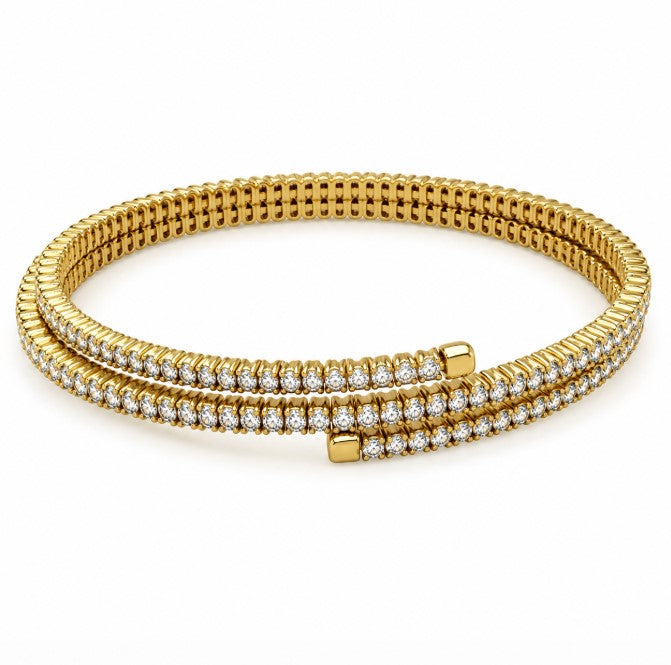 14.57 DEW Moissanite Bangle in 925 Yellow Gold Plated