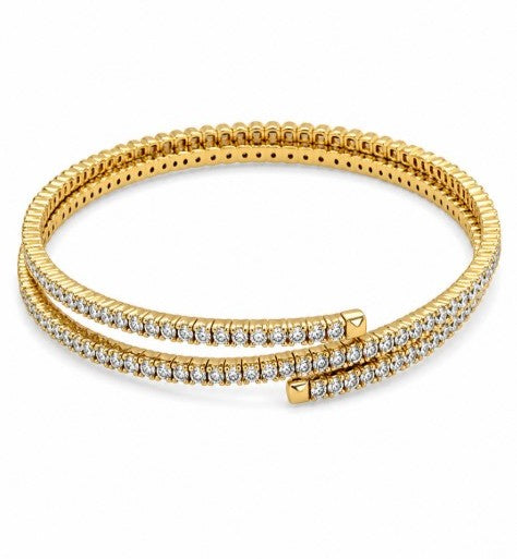 14.57 DEW Moissanite Flex Bangle in 925 Yellow Gold Plated