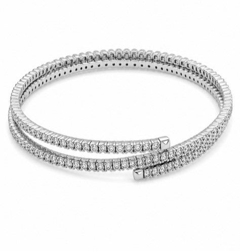 14.57 DEW Moissanite Flex Bangle in 925 Platinum Plated
