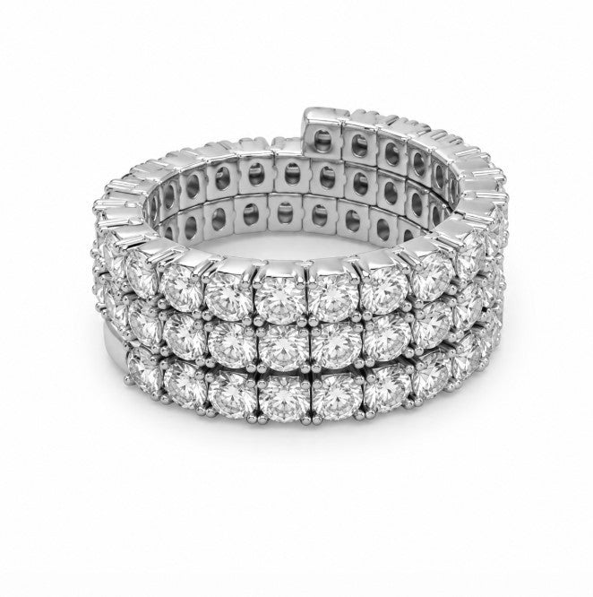 6.62 DEW Moissanite Ring in 925 Platinum Plated