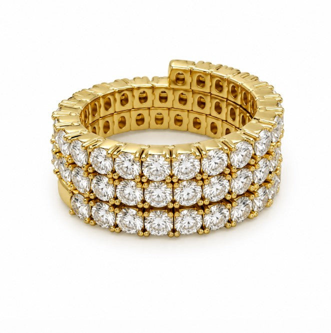 6.62 DEW Moissanite Ring in 925 Yellow Gold Plated