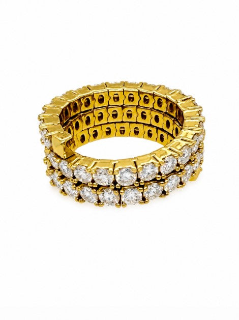 6.62 DEW Moissanite Flex Ring in 925 Yellow Gold Plated