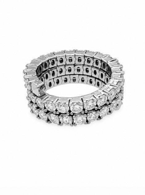 6.62 DEW Moissanite Flex Ring in 925 Platinum Plated