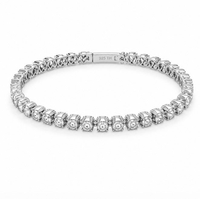 5.80 DEW Moissanite Bangle in 925 Platinum Plated
