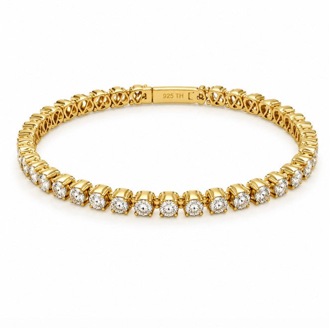 5.80 DEW Moissanite Bangle in 925 Yellow Gold Plated