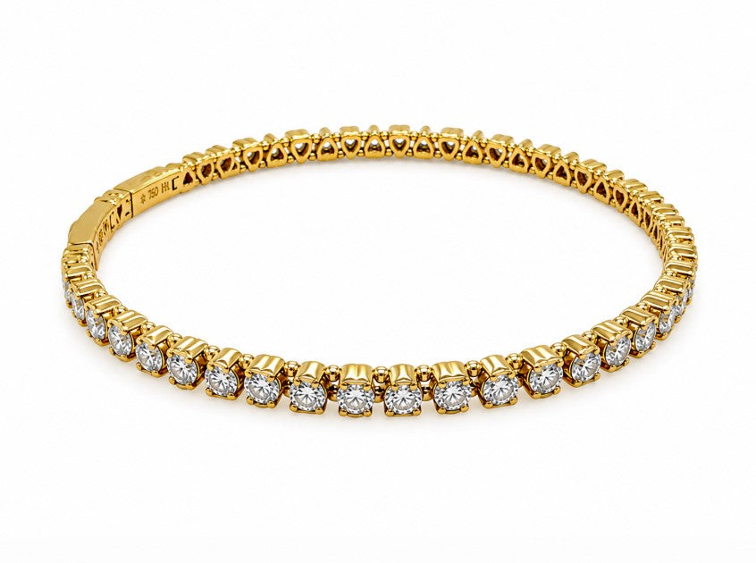 5.80 DEW Moissanite Flex Bangle in 925 Yellow Gold Plated