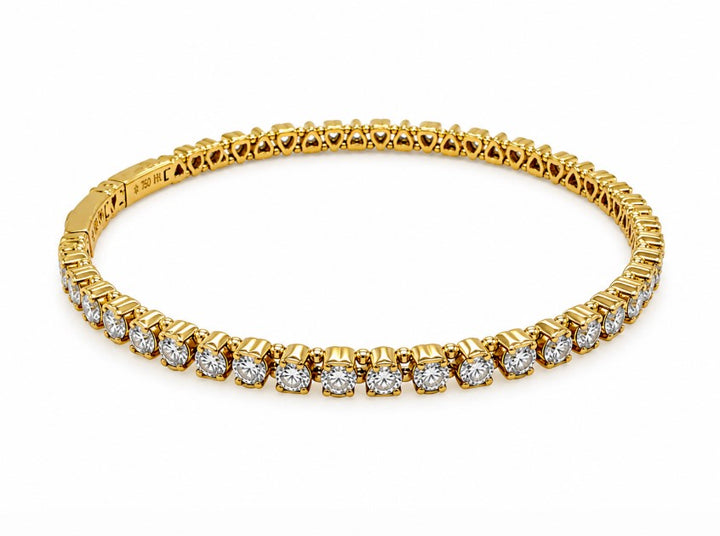 5.80 DEW Moissanite Flex Bangle in 925 Yellow Gold Plated