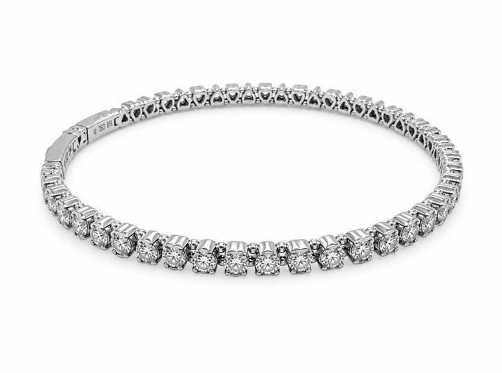 5.80 DEW Moissanite Flex Bangle in 925 Platinum Plated